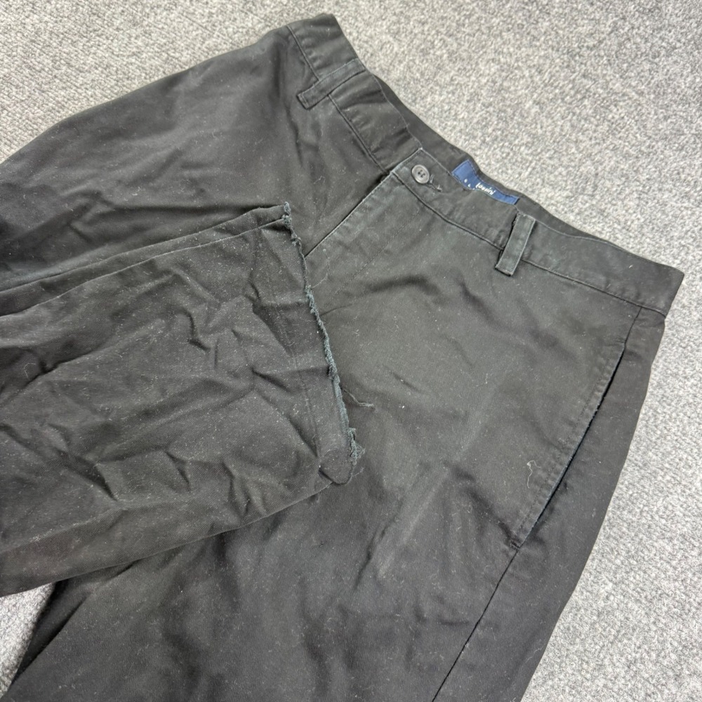 Bossini Chino Pants W31 L32 Black Raw Hem Distressed Mens